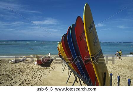 Surfboards Hawaii USA View Large Photo Image Stock Image - Surfboards Hawaii USA. Fotosearch