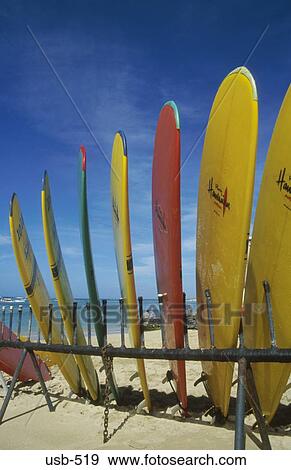 Stock Photo - Surfboards Hawaii USA. Fotosearch