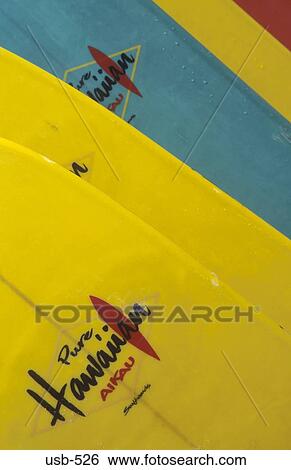 Surfboards Hawaii USA View Large Photo Image Stock Photograph - Surfboards Hawaii USA. Fotosearch
