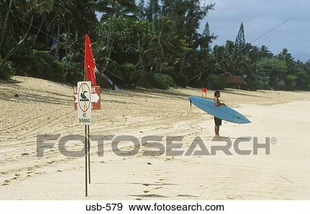 Stock Photo - Surfer Hawaii USA. Fotosearch