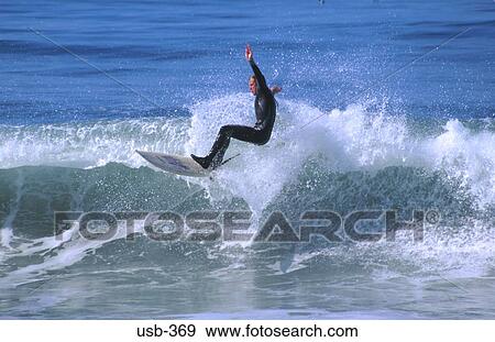 Stock Photo - Surfer Wiping Out Santa Cruz California. Fotosearch
