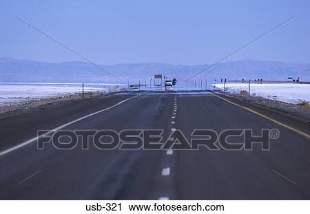 Symmetrical View of Salt Lake Desert Road Utah USA View Large Photo Image Stock Image - Symmetrical View of Salt Lake Desert Road Utah USA. Fotosearch