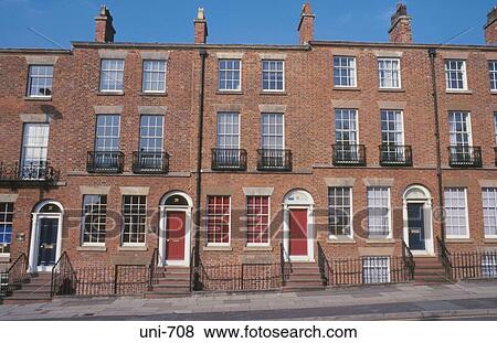 Terrace of Expensive Town Houses Liverpool UK View Large Photo Image Stock Photo - Terrace of Expensive Town Houses Liverpool UK. Fotosearch