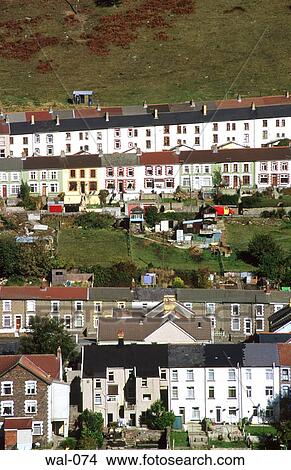 Terraced House in Mining Village Wales View Large Photo Image Picture - Terraced House in Mining Village Wales. Fotosearch