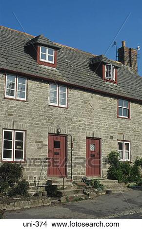Terraced Housing in English Village View Large Photo Image Picture - Terraced Housing in English Village. Fotosearch