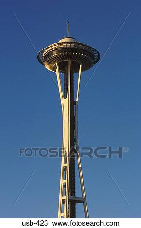 Stock Image - The Space Needle Observation Tower Seattle USA. Fotosearch