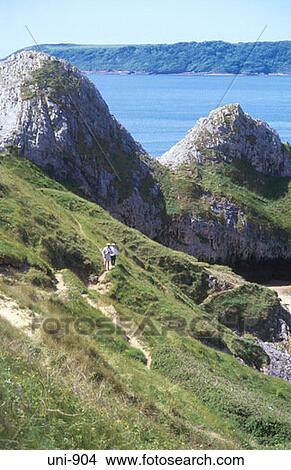 Three Cliffs Bay the Gower Wales UK View Large Photo Image Picture - Three Cliffs Bay the Gower Wales UK. Fotosearch