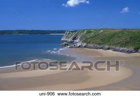 Three Cliffs Bay the Gower Wales UK View Large Photo Image Stock Photograph - Three Cliffs Bay the Gower Wales UK. Fotosearch