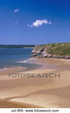 Three Cliffs Bay the Gower Wales UK View Large Photo Image Stock Photography - Three Cliffs Bay the Gower Wales UK. Fotosearch