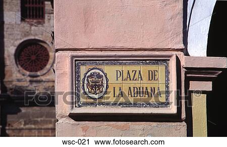 Tiled Street Sign Colombia View Large Photo Image Stock Image - Tiled Street Sign Colombia. Fotosearch