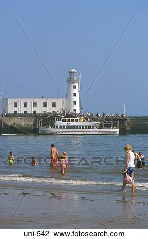 Tourists on Scarborough Beach UK View Large Photo Image Stock Image - Tourists on Scarborough Beach UK. Fotosearch