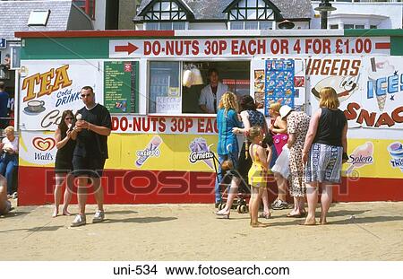 Tourists Queuing at Snack Bar UK View Large Photo Image Picture - Tourists Queuing at Snack Bar UK. Fotosearch