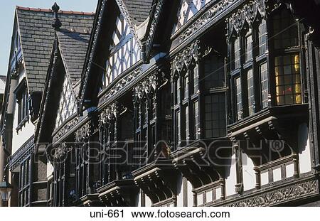 Tudor Style Timber Framed Windows Chester UK View Large Photo Image Stock Image - Tudor Style Timber Framed Windows Chester UK. Fotosearch