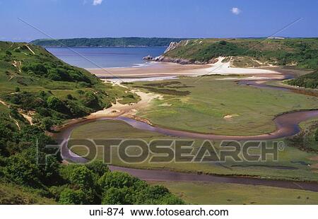 Valley of the Pennard Pill The Gower Wales UK View Large Photo Image Picture - Valley of the Pennard Pill The Gower Wales UK. Fotosearch