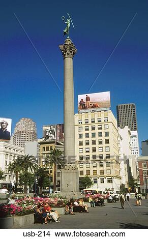 Victory Column Union Square San Francisco USA View Large Photo Image Picture - Victory Column Union Square San Francisco USA. Fotosearch