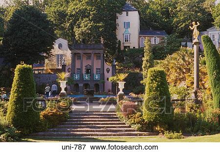 View across Portmeirion Village Green Wales View Large Photo Image Stock Photo - View across Portmeirion Village Green Wales. Fotosearch