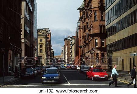 View along Downtown Shopping Street Scotland View Large Photo Image Stock Image - View along Downtown Shopping Street Scotland. Fotosearch
