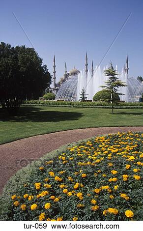 View of Fountains at the Blue Mosque Istanbul Turkey View Large Photo Image Stock Photo - View of Fountains at the Blue Mosque Istanbul Turkey. Fotosearch