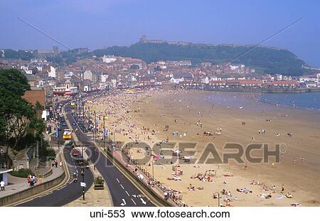 Stock Image - View of Scarborough in Summer UK. Fotosearch