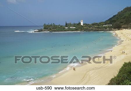 View of Waimea Bay Beach Oahu Hawaii USA View Large Photo Image Stock Image - View of Waimea Bay Beach Oahu Hawaii USA. Fotosearch