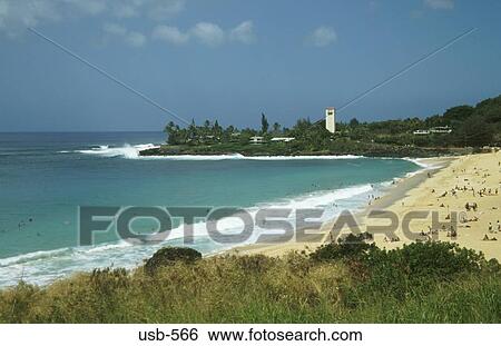 View of Waimea Bay Beach Oahu Hawaii USA View Large Photo Image Stock Photograph - View of Waimea Bay Beach Oahu Hawaii USA. Fotosearch