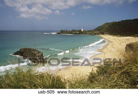 Stock Photography - View of Waimea Bay Beach Oahu Hawaii USA. Fotosearch