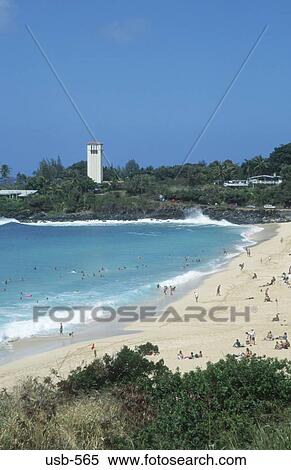 View of Waimea Bay Beach Oahu Hawaii USA View Large Photo Image Stock Photography - View of Waimea Bay Beach Oahu Hawaii USA. Fotosearch