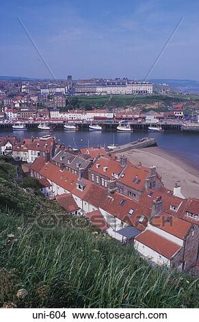 View Over River Esk and Whitby View Large Photo Image Picture - View Over River Esk and Whitby. Fotosearch