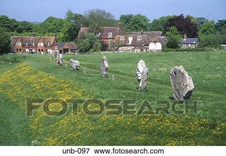 Village and Stone Circle Avebury Wiltshire UK View Large Photo Image Stock Photo - Village and Stone Circle Avebury Wiltshire UK. Fotosearch