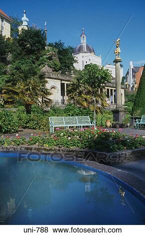 Village Pond and Surrounding Buildings Portmeirion UK View Large Photo Image Stock Photo - Village Pond and Surrounding Buildings Portmeirion UK. Fotosearch