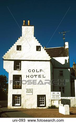 Stock Image - Village Pub 'the Golf Hotel' Scotland. Fotosearch