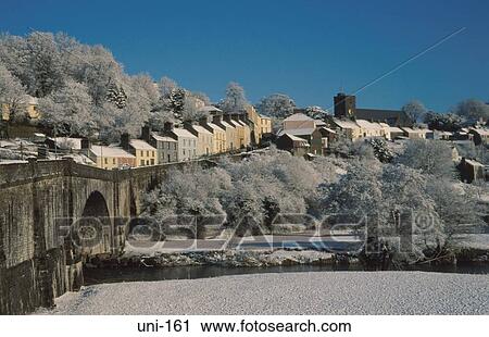 Village Street in Winter Llandeilo Wales UK View Large Photo Image Stock Image - Village Street in Winter Llandeilo Wales UK. Fotosearch