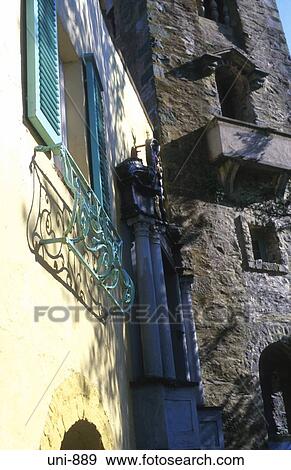 Stock Photo - Wallscape Portmeirion Wales UK. Fotosearch