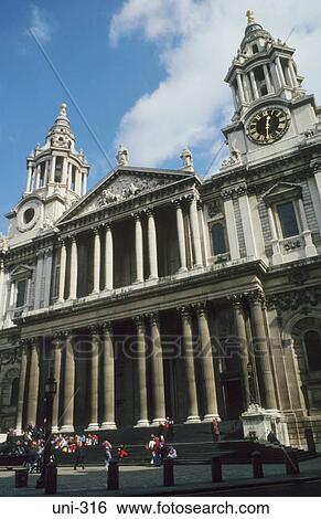 Stock Photograph - West Facade of St Pauls Cathedral London. Fotosearch