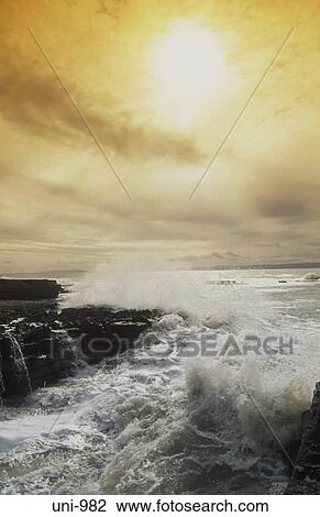 Stock Image - White Water Nash Point Wales UK. Fotosearch