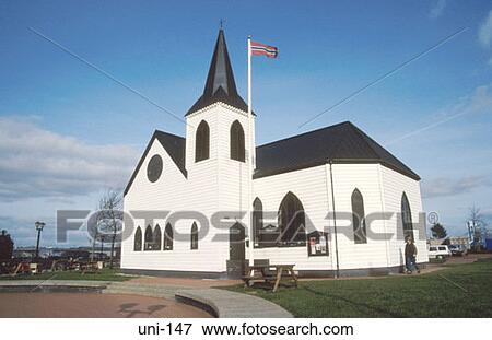 Whitewashed Norwegian Church Cardiff Bay Wales UK View Large Photo Image Stock Photo - Whitewashed Norwegian Church Cardiff Bay Wales UK. Fotosearch