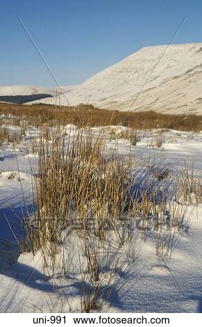 Stock Image - Winter Scene Brecon Beacons. Fotosearch