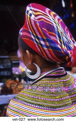 Stock Photo - Woman in Traditional Dress Bac Ha Vietnam Asia. Fotosearch