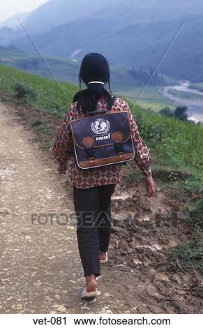 Woman Walking along Track Sapa Vietnam View Large Photo Image Stock Image - Woman Walking along Track Sapa Vietnam. Fotosearch