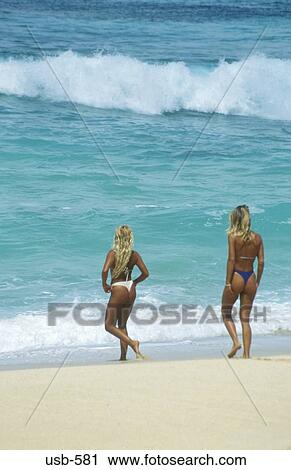 Women on Beach Hawaii USA View Large Photo Image Stock Image - Women on Beach Hawaii USA. Fotosearch