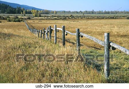 Wood Fence Crossing Meadow Wyoming USA View Large Photo Image Picture - Wood Fence Crossing Meadow Wyoming USA. Fotosearch