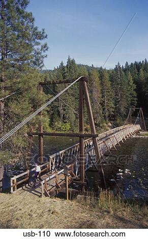 Wooden Footbridge over River Nez Perce USA View Large Photo Image Stock Image - Wooden Footbridge over River Nez Perce USA. Fotosearch