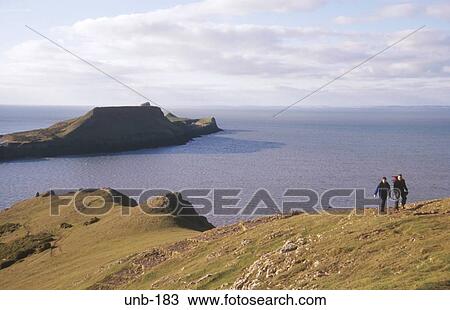 Stock Image - Worms Head The Gower Wales UK. Fotosearch