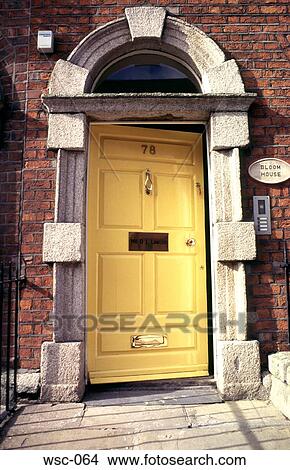 Yellow Wooden Door Dublin Ireland View Large Photo Image Picture - Yellow Wooden Door Dublin Ireland. Fotosearch