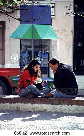 Couple, sitting, San, Argentina View Large Photo Image Stock Image - Couple, sitting, San, Argentina. Fotosearch