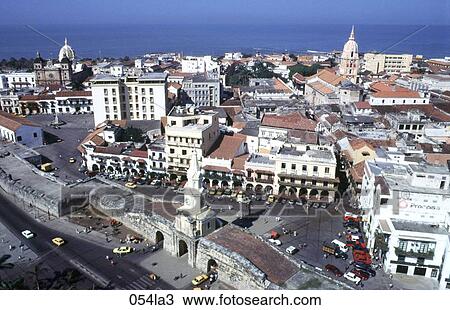 Stock Image - ARCHITECTURE, CITYSCAPE, CITY, Catagena, AMERICA. Fotosearch