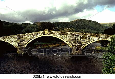 Stock Image - ARCHITECTURE, LANDSCAPE, Conwy, Bridge, ARCH. Fotosearch