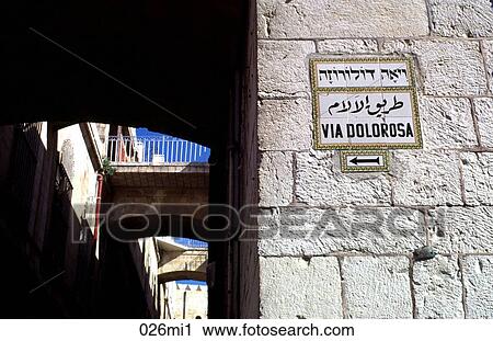 Dolorosa, HEBREW, ENGLISH, East, ARABIC View Large Photo Image Stock Image - Dolorosa, HEBREW, ENGLISH, East, ARABIC. Fotosearch
