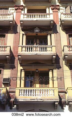 Stock Image - AFRICA, BUILDING, BALCONY, ARCHITECTURE, 19TH. Fotosearch