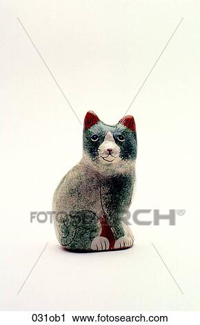 Stock Image - Cat, OBJECT, Green, DECORATION, ANIMAL. Fotosearch